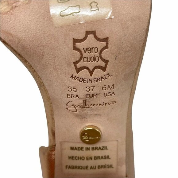 Anthropologie Guilhermina Womens Dorsay Block Heels Shoes Rose Gold Leather 6 M - Picture 8 of 8